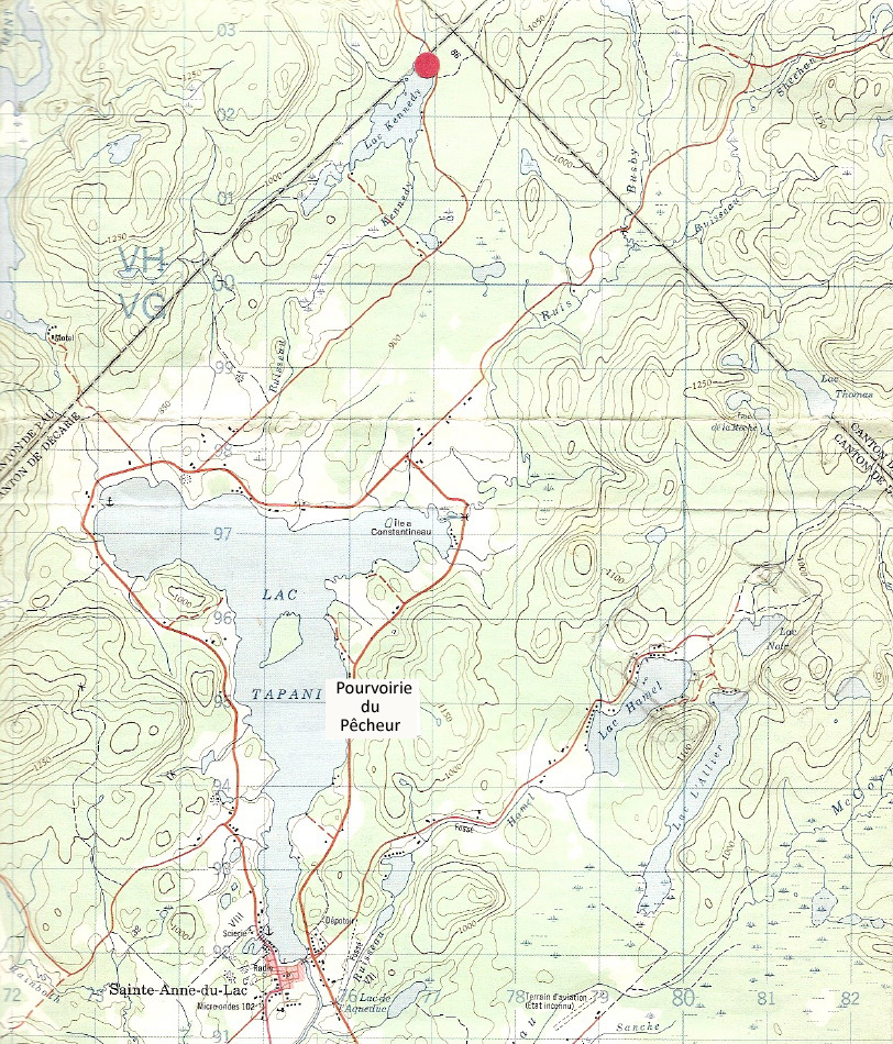 Carte topographique pourvoirie du Quebec